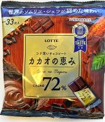 Шоколад Kakao&#039;s Grace 72% семейная пачка, Lotte, 131г, 1/18
