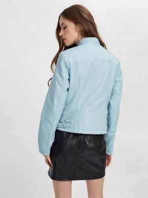 Куртка из искусственной кожи жен. (006013) светло-голубой