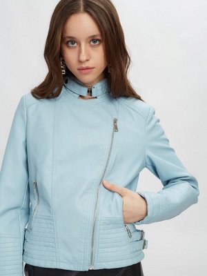 Куртка из искусственной кожи жен. (006013) светло-голубой