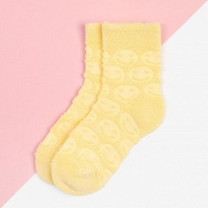 Носки для девочки махровые KAFTAN «Смайлики», цвет жёлтый
