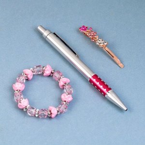 Набор подарочный 3в1 (ручка, браслет, заколка) микс