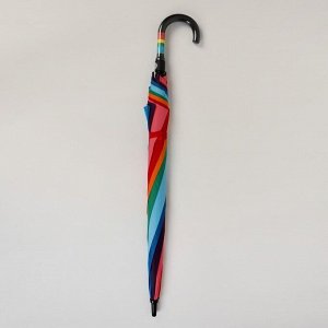 Зонт - трость полуавтоматический «Радужное настроение», 8 спиц, R = 60 см, разноцветный