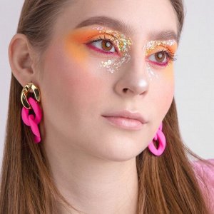 Серьги пластик «Цепь» дива, цвет жёлтый в золоте