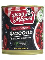 Фасоль&quot;Фрау Марта&quot; красная 310гр  в собственном соку