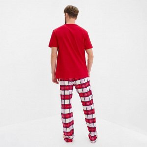 Пижама новогодняя мужская KAFTAN "Bear", цвет красный