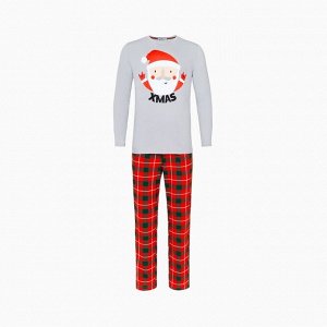 Пижама мужские KAFTAN "Santa", цвет красный/серый