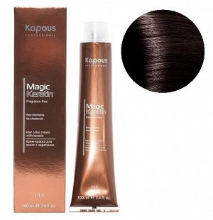 Kapous, NA 4.4 Коричневый медный крем-краска для волос с кератином Non Ammonia, 100мл. арт. 800