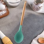 Ложка силиконовая с деревянной ручкой/Силиконовая кухонная ложка