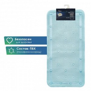 Коврик противоскользящий в ванну, на присосках, 43x90 см, МИКС