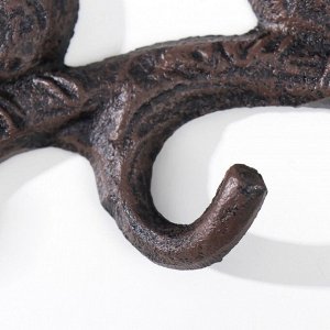 Настенные крючки декоративные «Три птички на ветке», чугун, 21.5x10x3 см