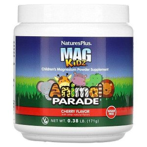 Mag Kidz, Animal Parade, детская добавка с порошком магния, вишня, 0,38 фунта (171 г)