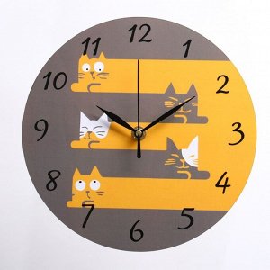 Часы настенные ""Коты"", дискретный ход, d-23.5 см