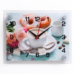 Часы настенные, серия: Кухня, "Идеальный завтрак", плавный ход, 20 х 26 см