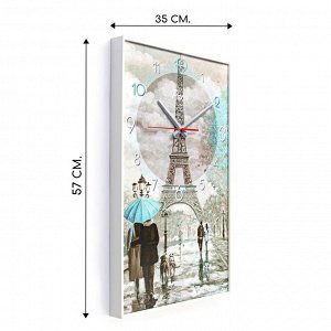 Часы-картина настенные, серия: Интерьер, "Париж", плавный ход, 57 х 35 х 4 см
