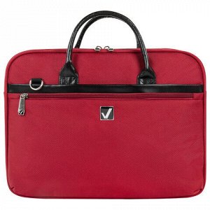 Сумка-портфель BRAUBERG с отделением для ноутбука 15,6", "Dialog", 3 кармана, красная, 40х30х7 см, 240462