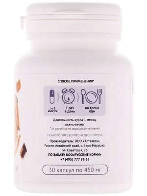 Комплекс "Кордицепс+Чага+Имбирь". Anti-age, энергетик, адаптоген, антиоксидант, 30 капс.