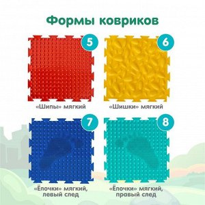 Модульный массажный коврик, набор №1 «Универсал», 8 шт., Ортодон