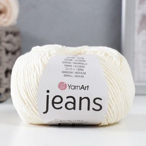 Пряжа "Jeans" 55% хлопок, 45% акрил 160м/50гр (03 молочный)