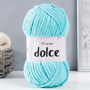 Пряжа "Dolce" 100% микрополиэстер 120м/100гр (746 св.бирюз.)