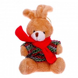 Мягкая игрушка «Заяц в шарфе», на подвеске, цвета МИКС