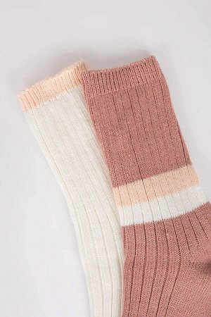 Набор из двух женских хлопковых длинных носков