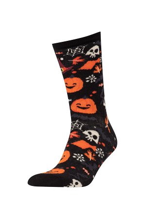 Набор из 2 женских хлопковых длинных носков на тему Хэллоуина