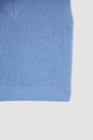 Трикотажный свитер Thessaloniki оверсайз с V-образным вырезом