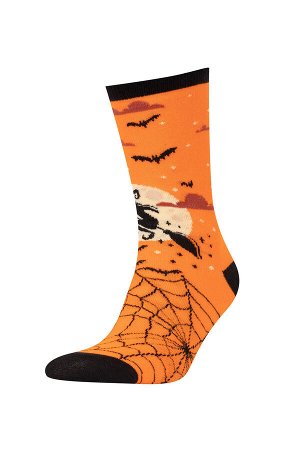 Набор из 2 женских хлопковых длинных носков на тему Хэллоуина