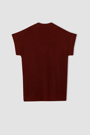 Длинный свитер Relax Fit с V-образным вырезом