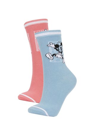 Женские хлопковые длинные носки Disney с Микки и Минни (2 шт.)