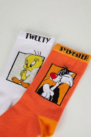 Женские 2 пары длинных хлопковых носков Looney Tunes