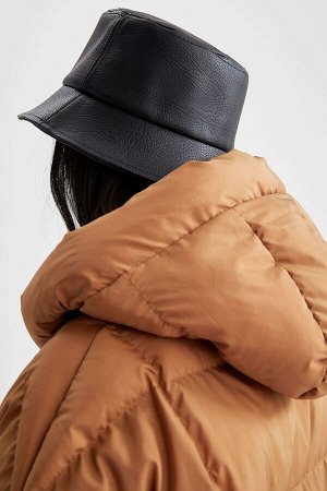 Надувная зимняя длинная ветрозащитная куртка с капюшоном Regular Fit Parka