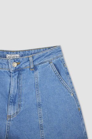 Укороченные джинсовые шорты с высокой посадкой и высокой талией Mom Fit