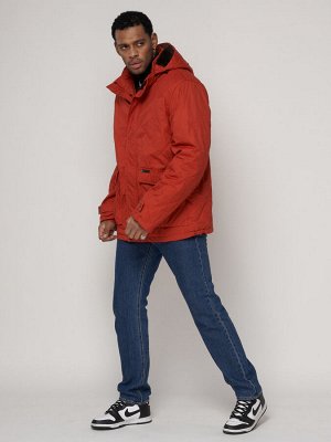 MTFORCE Куртка зимняя мужская классическая стеганная оранжевого цвета 2107O