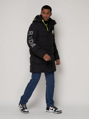 MTFORCE Спортивная молодежная куртка удлиненная мужская черного цвета 9005Ch