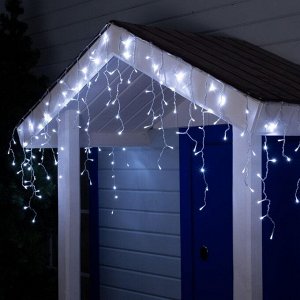 УЦЕНКА Гирлянда «Бахрома», 3?0.6 м, IP44, УМС, 160 LED, 220 В, прозрачная нить, свечение белое