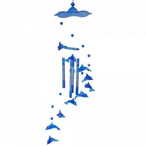 Музыка ветра Дельфины 65 см, синий