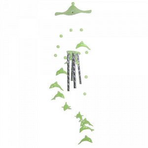 Музыка ветра Дельфины 65 см, салатовый