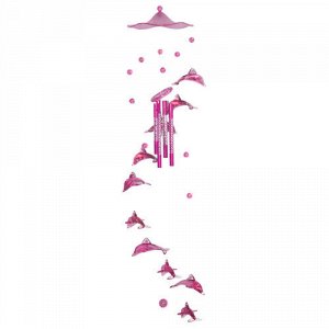 Музыка ветра Дельфины 70 см, розовый