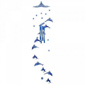 Музыка ветра Дельфины 70 см, синий
