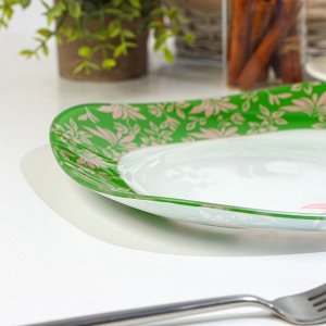 Тарелка обеденная «Корнелия», 26x26 см, цвет зелёный