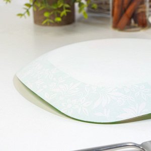 Тарелка обеденная «Корнелия», 26x26 см, цвет зелёный