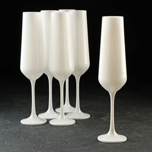 Набор бокалов для шампанского «Сандра», 200 мл, 6 шт, цвет белый