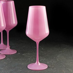 Набор бокалов для вина «Сандра», 450 мл, 6 шт, цвет розовый