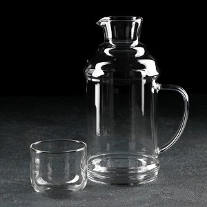 Кувшин стеклянный Magistro «Жакоб», 2 л, стакан в комплекте