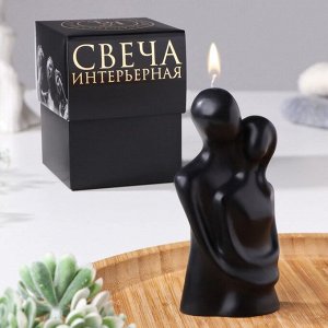 Свеча фигурная в подарочной коробке "Влюбленные", 12 см, черная
