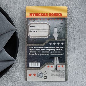 Ложка чайная с гравировкой «100% крутой мужик», 3x14 см