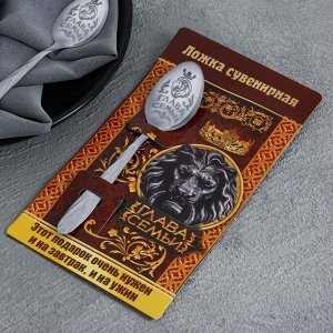 Ложка чайная «Глава семьи», на открытке, 3 х 14 см.