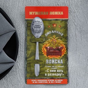 Ложка чайная с гравировкой «Диванные войска», 3x14 см