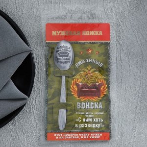 Ложка чайная с гравировкой «Диванные войска», 3x14 см